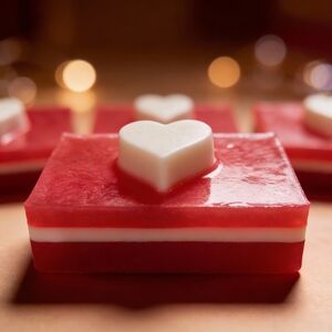 Red And White Heart Soap